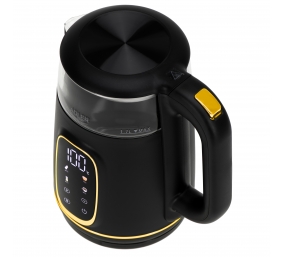 Adler Kettle with LED Display | AD 1305 | Electric | 2200 W | 1.7 L | Plastic | 360° rotational base | Black/Gold