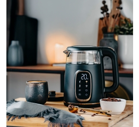 Adler Kettle with LED Display | AD 1305 | Electric | 2200 W | 1.7 L | Plastic | 360° rotational base | Black/Gold