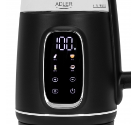 Adler Kettle with LED Display | AD 1305 | Electric | 2200 W | 1.7 L | Plastic | 360° rotational base | Black/Silver
