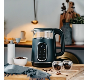 Adler Kettle with LED Display | AD 1305 | Electric | 2200 W | 1.7 L | Plastic | 360° rotational base | Black/Silver
