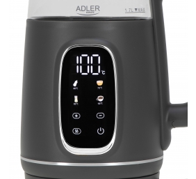 Adler Kettle with LED Display | AD 1305 | Electric | 2200 W | 1.7 L | Plastic | 360° rotational base | Grey
