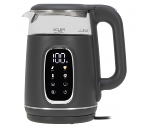 Adler Kettle with LED Display | AD 1305 | Electric | 2200 W | 1.7 L | Plastic | 360° rotational base | Grey