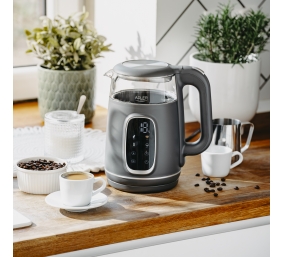 Adler Kettle with LED Display | AD 1305 | Electric | 2200 W | 1.7 L | Plastic | 360° rotational base | Grey