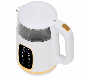 Adler Kettle with LED Display | AD 1305 | Electric | 2200 W | 1.7 L | Plastic | 360° rotational base | White/Gold