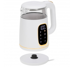 Adler Kettle with LED Display | AD 1305 | Electric | 2200 W | 1.7 L | Plastic | 360° rotational base | White/Gold