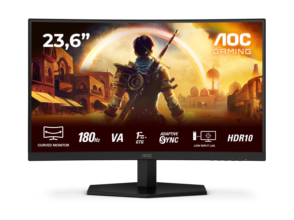 AOC | Gaming monitor | C24G42E | 24 " | VA | FHD | 16:9 | 180 Hz | 0.5 ms | 1920 x 1080 pixels | 250 cd/m² | HDMI ports quantity 2 | Black