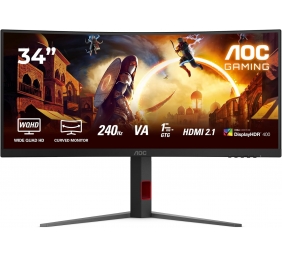 AOC | CU34G4 | 34 " | Fast VA | UWQHD | 21:9 | 180 Hz | 1 ms | 3440 x 1440 pixels | 300 cd/m² | HDMI ports quantity 2 | Black