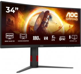 AOC | CU34G4 | 34 " | Fast VA | UWQHD | 21:9 | 180 Hz | 1 ms | 3440 x 1440 pixels | 300 cd/m² | HDMI ports quantity 2 | Black