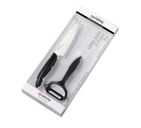Kyocera FK-110WHCP10NBK Utility Knife &amp; Peeler Rinkinys, peilis (11 cm ašmenys) ir skustukas, Juoda