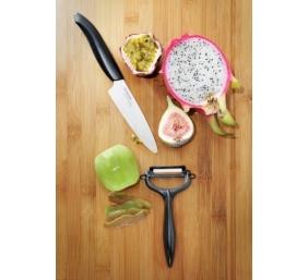Kyocera FK-110WHCP10NBK Utility Knife &amp; Peeler Rinkinys, peilis (11 cm ašmenys) ir skustukas, Juoda