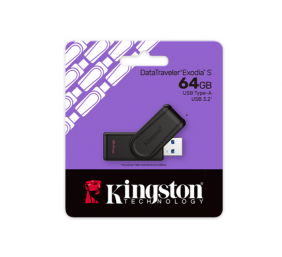 Kingston USB Flash Drive | DataTraveler Exodia S | 64 GB | USB 3.2 Gen 1 | Black