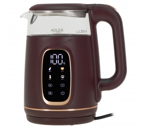 Adler Kettle with LED Display | AD 1305 | Electric | 2200 W | 1.7 L | Plastic | 360° rotational base | Burgundy