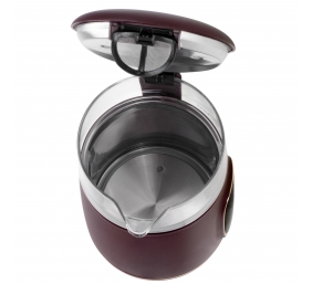 Adler Kettle with LED Display | AD 1305 | Electric | 2200 W | 1.7 L | Plastic | 360° rotational base | Burgundy