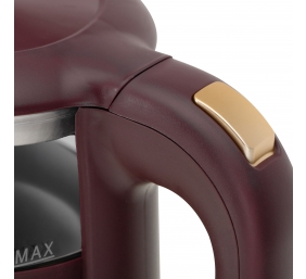 Adler Kettle with LED Display | AD 1305 | Electric | 2200 W | 1.7 L | Plastic | 360° rotational base | Burgundy