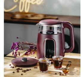 Adler Kettle with LED Display | AD 1305 | Electric | 2200 W | 1.7 L | Plastic | 360° rotational base | Burgundy