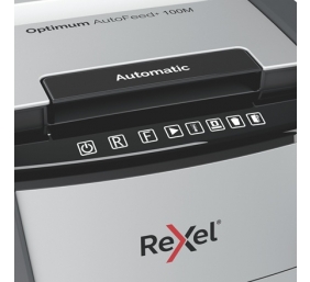 Rexel Optimum AutoFeed+ 100M Dokumentų naikiklis Micro-cut shredding 2x15mm P-5 34L 55dB (SPEC)