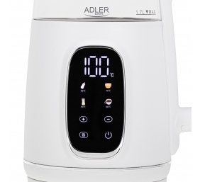 Adler Kettle with LED Display | AD 1305 | Electric | 2200 W | 1.7 L | Plastic | 360° rotational base | White/Silver