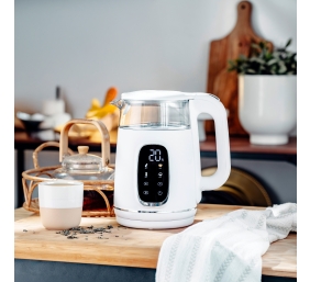 Adler Kettle with LED Display | AD 1305 | Electric | 2200 W | 1.7 L | Plastic | 360° rotational base | White/Silver