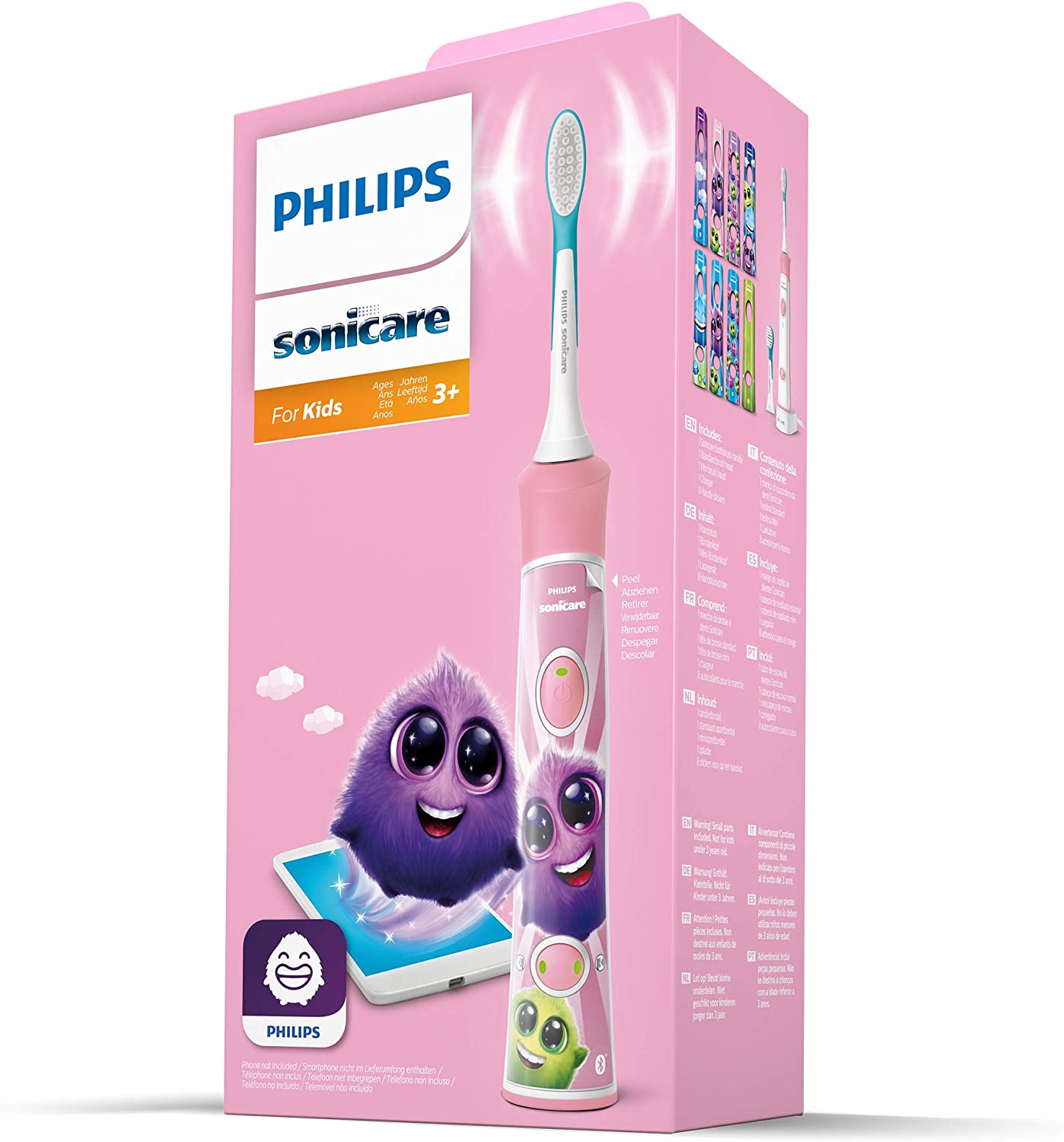Philips | Electric toothbrush | HX6352/42 | Rechargeable | For kids | Number of brush heads included 2 | Number of teeth brushing modes 2 | Sonic technology | Pink