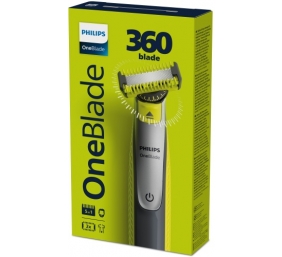 Philips OneBlade 360 QP2834/23 Veido ir kūno plaukų skustuvas / kirpimo mašinėlė, Grey/Lime