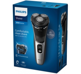 Philips 3000 Series S3143/00 Wet &amp; Dry Barzdaskutė, Juoda/Sidabrinė