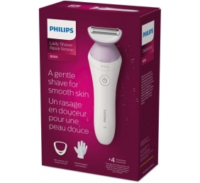 Philips Lady Shaver 6000 Series BRL136/00 Wet &amp; Dry Belaidis skustuvas, White/Lilac