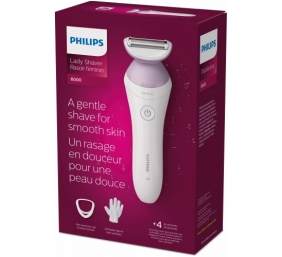 Philips Lady Shaver 6000 Series BRL136/00 Wet &amp; Dry Belaidis skustuvas, White/Lilac