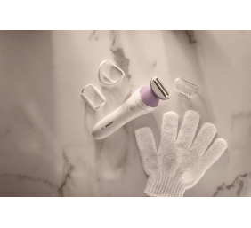 Philips Lady Shaver 6000 Series BRL136/00 Wet &amp; Dry Belaidis skustuvas, White/Lilac