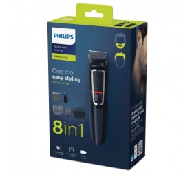 Philips Multigroom 3000 Series MG3730/15, 8-in-1 Plaukų kirpimo mašinėlė, Juoda