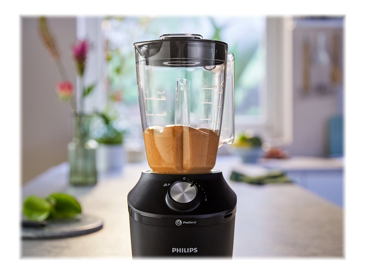 Philips Blender | HR2291/01 3000 Series | Tabletop | 600 W | Jar material Glass | Jar capacity 2 L | Ice crushing | Black