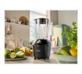 Philips Blender | HR2291/01 3000 Series | Tabletop | 600 W | Jar material Glass | Jar capacity 2 L | Ice crushing | Black