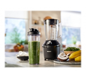 Philips Blender | HR2291/01 3000 Series | Tabletop | 600 W | Jar material Glass | Jar capacity 2 L | Ice crushing | Black