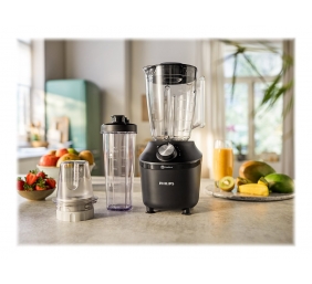 Philips Blender | HR2291/01 3000 Series | Tabletop | 600 W | Jar material Glass | Jar capacity 2 L | Ice crushing | Black