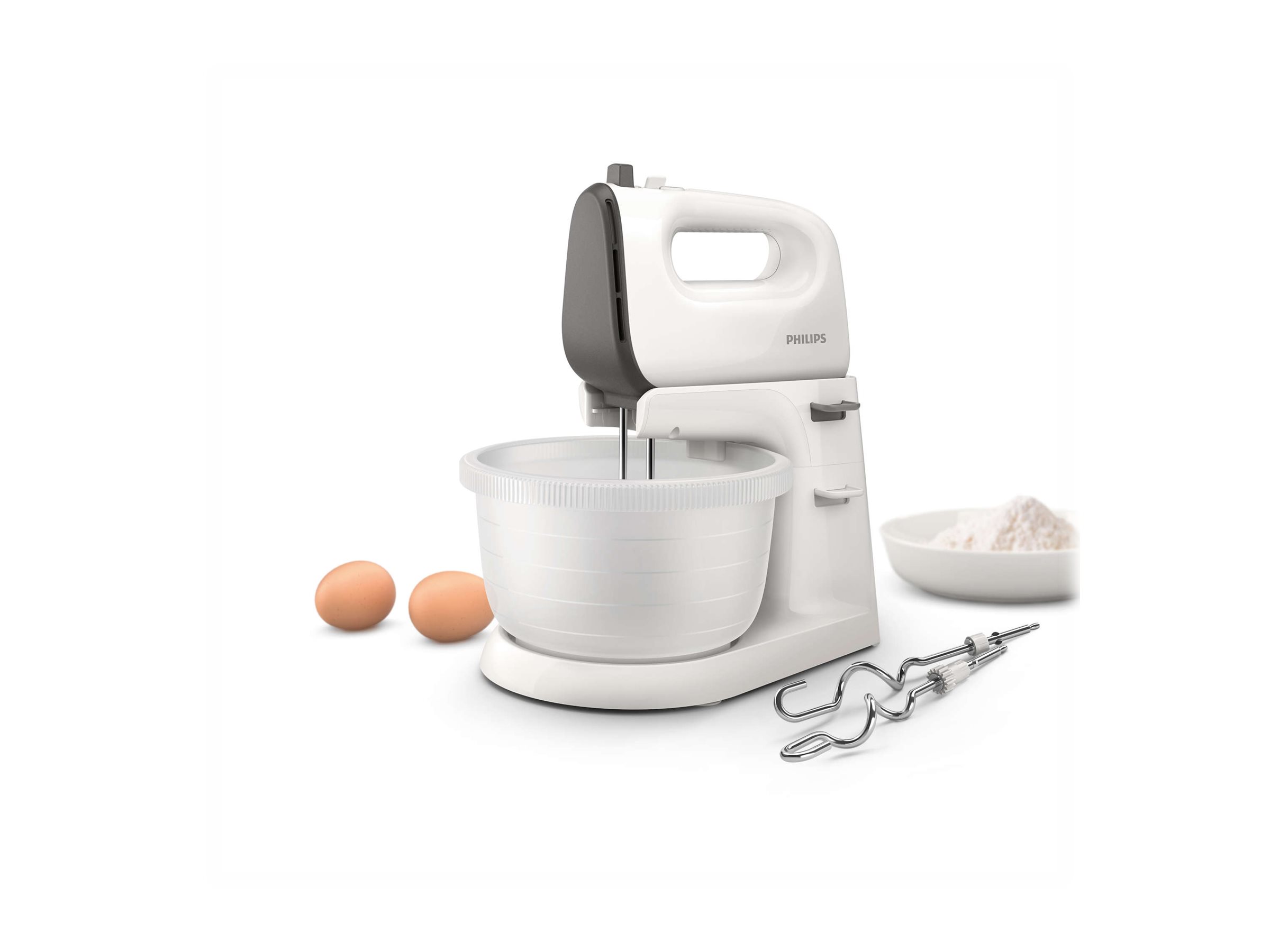 Philips | Mixer | Viva Collection HR3745/00 | Mixer with bowl | 450 W | Number of speeds 5 | Turbo mode | White
