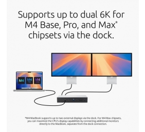 Kensington SD5000T5 EQ Jungčių stotelė, Thunderbolt 5 Triple 4K 140W, Pilka/Juoda