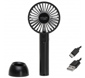 Adler Mini USB Fan | AD 7338 | Desk fan | Black | Diameter 7 cm | Number of speeds 3