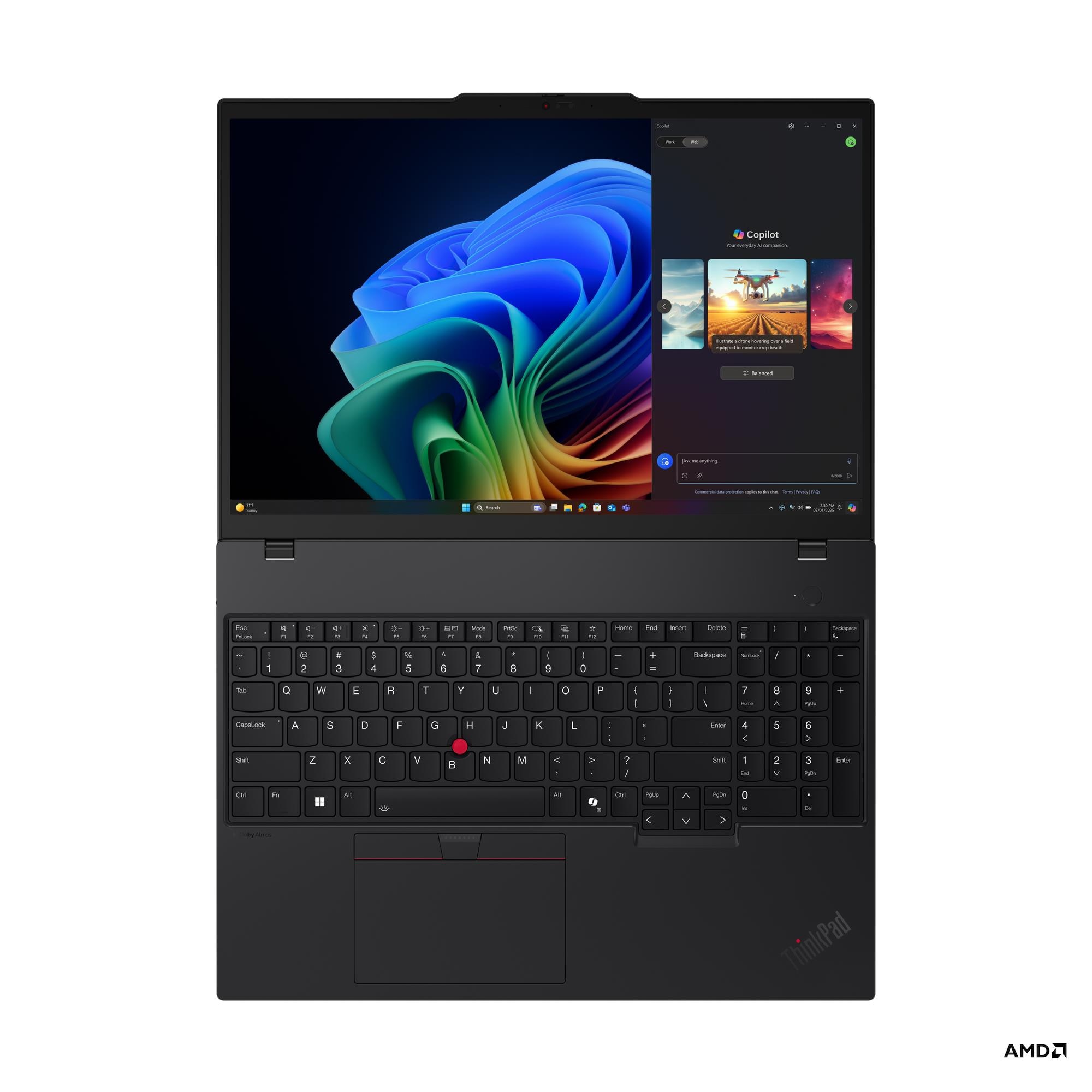 Lenovo ThinkPad T16 G4 AMD | Black | 16 " | IPS | WUXGA | 1920 x 1200 pixels | Anti-glare | AMD Ryzen AI 7 PRO | 350 | 32 GB | SO-DIMM DDR5 | Solid-state drive capacity 1000 GB | AMD Radeon 860M Graphics | Windows 11 Pro | 802.11be | Bluetooth version 5.4