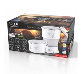 Adler Silicon Travel Kettle | AD 1377 | Travel Kettle | 600 W | 0.6 L | Silicon | White
