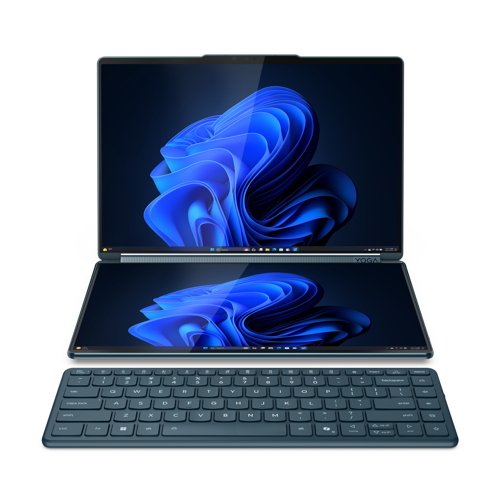 Lenovo Yoga Book 9 14IAH10 | Tidal Teal | 2x14 " | OLED | Touchscreen | 2.8K WQXGA+ | 2880 x 1800 pixels | Glossy | Intel Core Ultra 7 | 255H | 32 GB | Soldered LPDDR5x | Solid-state drive capacity 1000 GB | Intel Arc Graphics | Windows 11 Pro | 802.11be 