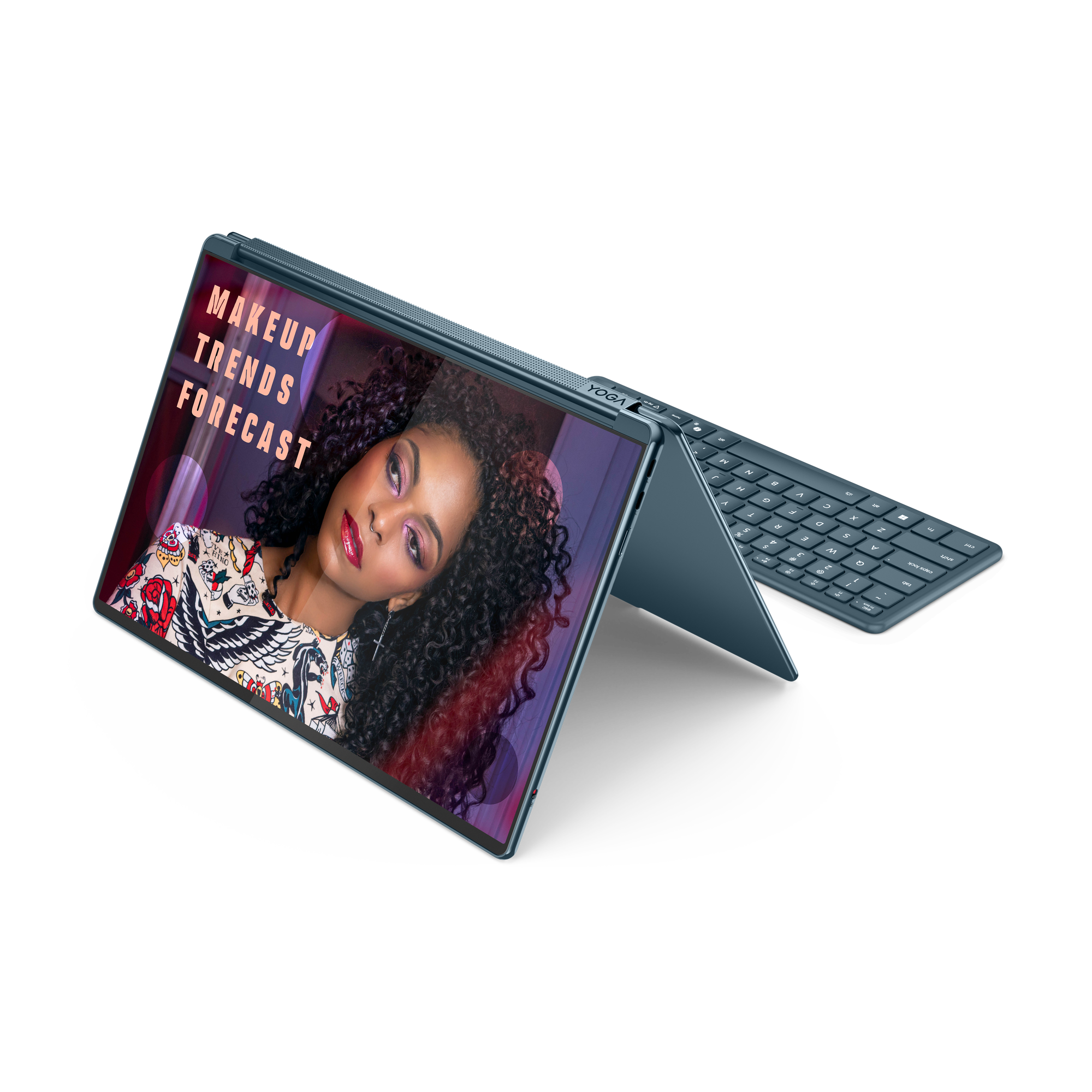 Lenovo Yoga Book 9 14IAH10 | Tidal Teal | 2x14 " | OLED | Touchscreen | 2.8K WQXGA+ | 2880 x 1800 pixels | Glossy | Intel Core Ultra 7 | 255H | 32 GB | Soldered LPDDR5x | Solid-state drive capacity 1000 GB | Intel Arc Graphics | Windows 11 Pro | 802.11be 