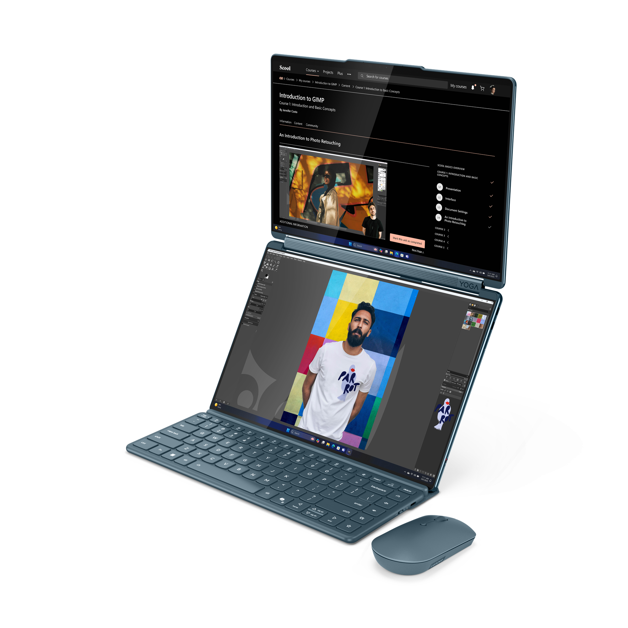 Lenovo Yoga Book 9 14IAH10 | Tidal Teal | 2x14 " | OLED | Touchscreen | 2.8K WQXGA+ | 2880 x 1800 pixels | Glossy | Intel Core Ultra 7 | 255H | 32 GB | Soldered LPDDR5x | Solid-state drive capacity 1000 GB | Intel Arc Graphics | Windows 11 Pro | 802.11be 