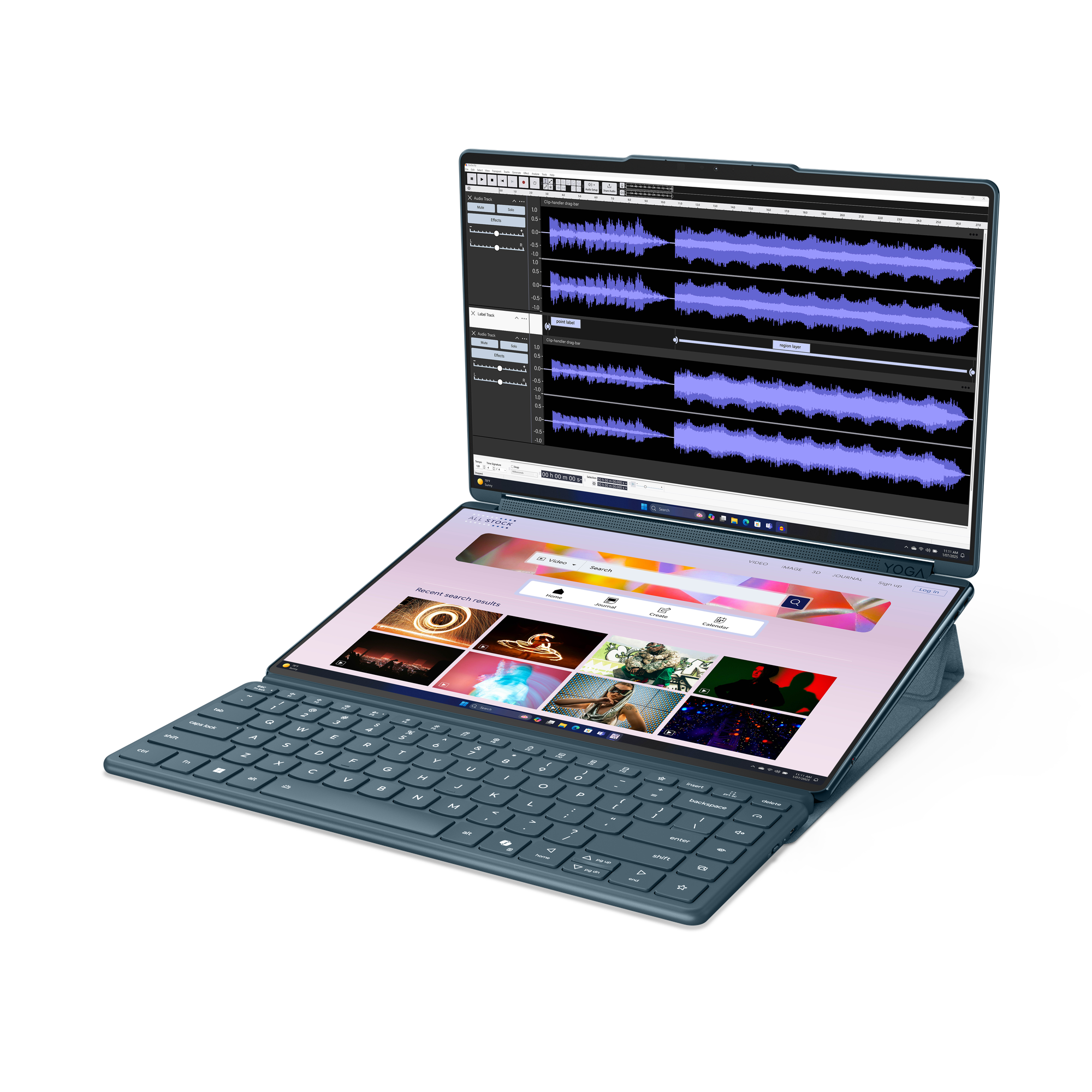 Lenovo Yoga Book 9 14IAH10 | Tidal Teal | 2x14 " | OLED | Touchscreen | 2.8K WQXGA+ | 2880 x 1800 pixels | Glossy | Intel Core Ultra 7 | 255H | 32 GB | Soldered LPDDR5x | Solid-state drive capacity 1000 GB | Intel Arc Graphics | Windows 11 Pro | 802.11be 