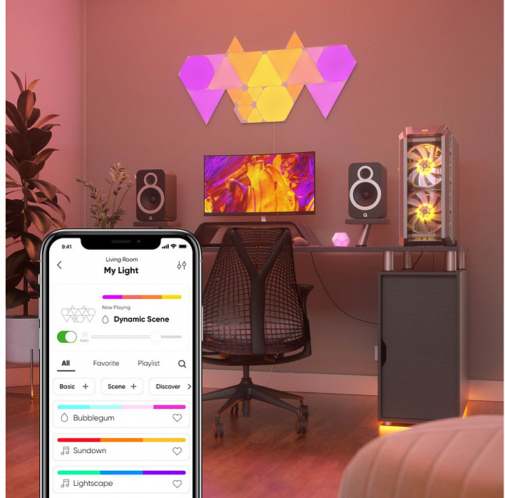 Nanoleaf|Shapes Triangles Mini Expansion Pack (10 panels)|1 x 0.54 W|16M+ colours|2.4GHz WiFi b/g/n;