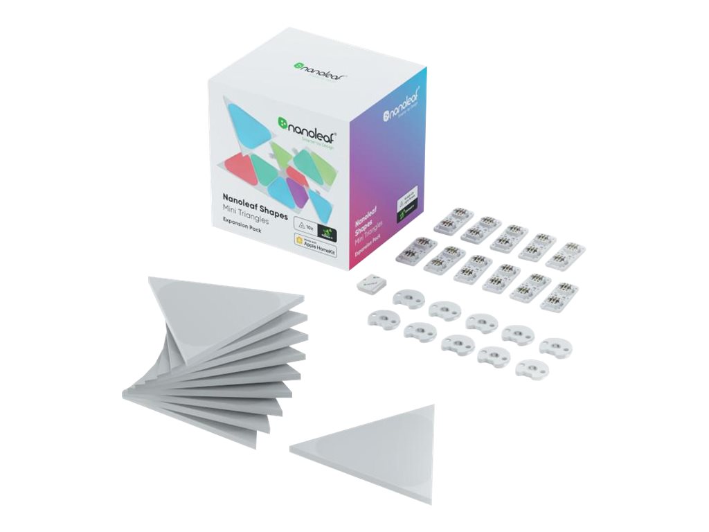 Nanoleaf|Shapes Triangles Mini Expansion Pack (10 panels)|1 x 0.54 W|16M+ colours|2.4GHz WiFi b/g/n;