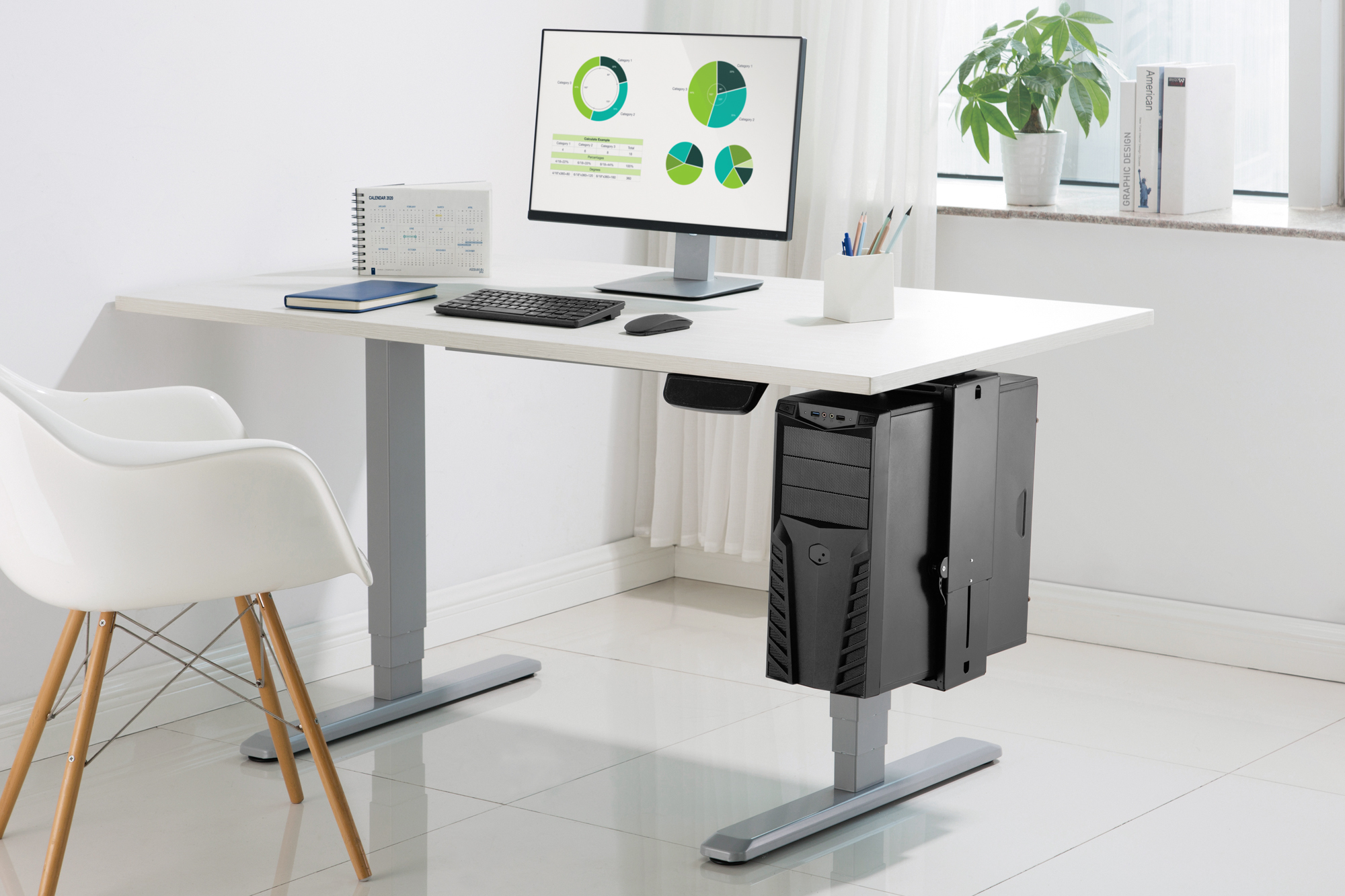 PC Table Mount | DA-90411 | 30-51 cm | Steel | Black