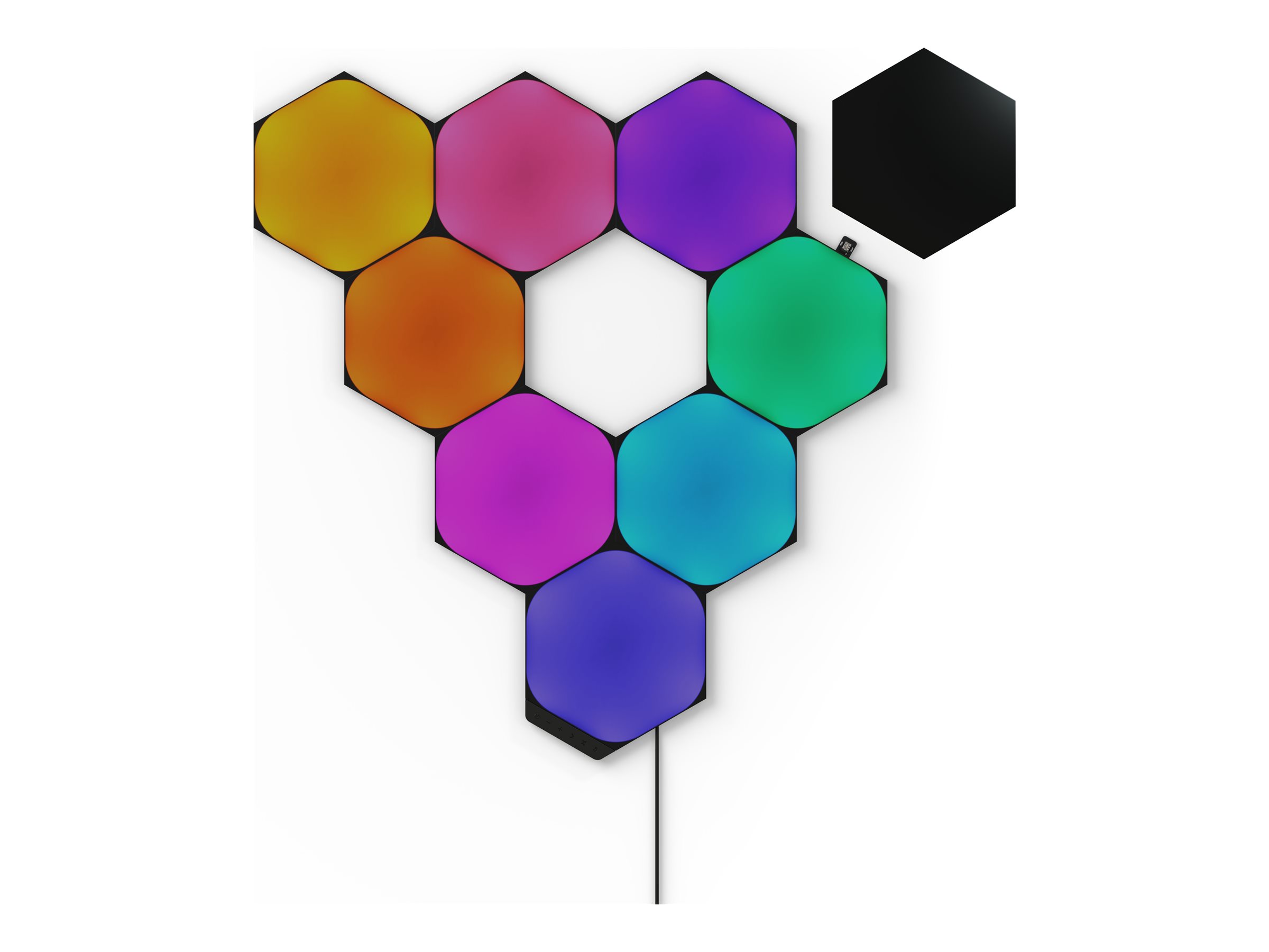Nanoleaf|Shapes Black Hexagons Starter Kit (9 panels)|42 W|WiFi