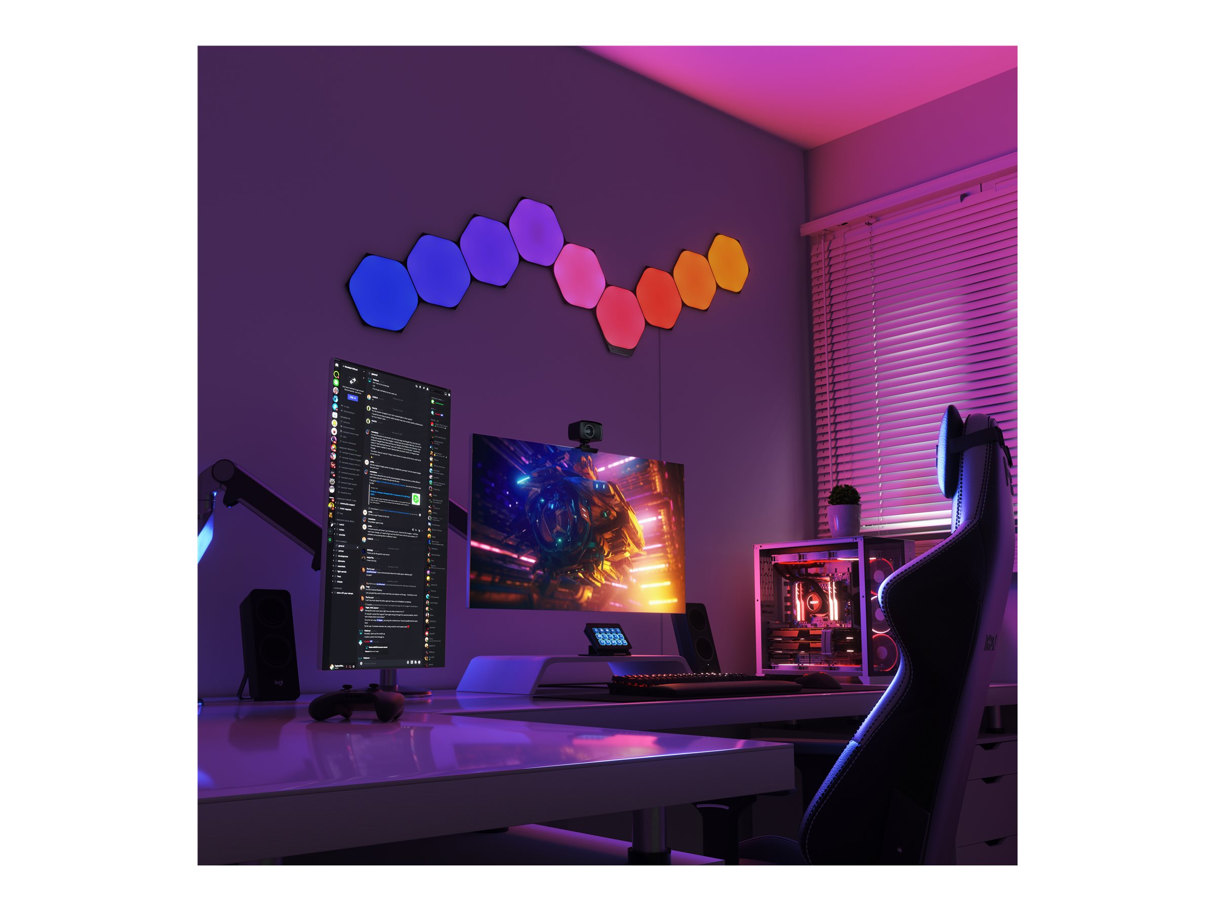 Nanoleaf|Shapes Black Hexagons Starter Kit (9 panels)|42 W|WiFi