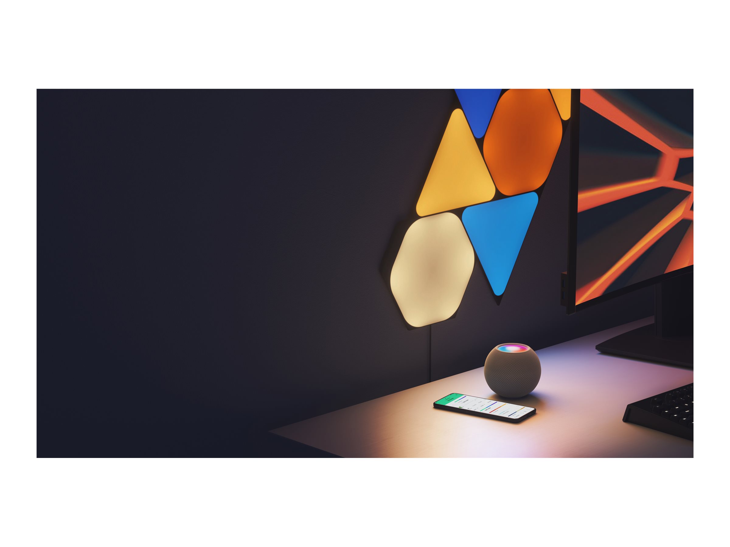 Nanoleaf|Shapes Black Hexagons Starter Kit (9 panels)|42 W|WiFi
