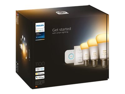 WA Starter Kit 11W A60 E27 3pcs, Bridge, Switch | E27 | 11 W | Warm to cool white 2200-6500K + 16 million colors | Bluetooth and Zigbee