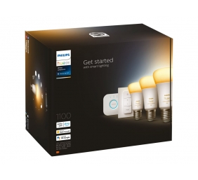 WA Starter Kit 11W A60 E27 3pcs, Bridge, Switch | E27 | 11 W | Warm to cool white 2200-6500K + 16 million colors | Bluetooth and Zigbee